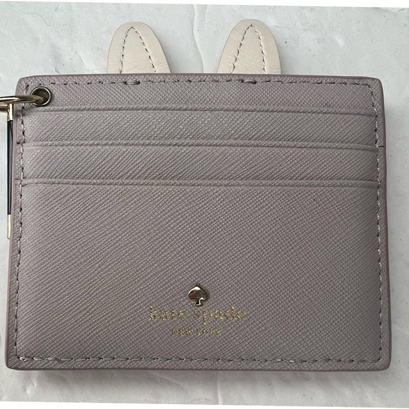 Kate Spade Rabbit in the Hat Credit Card Case Black Glitter Top - Picture 8 of 9